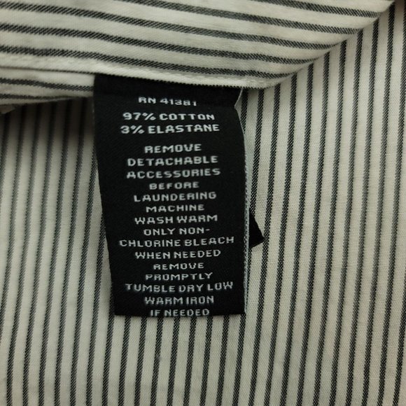 Ralph Lauren Mens 15 32 / 33 Shirt Black Label Button Up Black Stripe Slim Fit - Picture 10 of 10